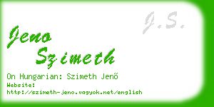 jeno szimeth business card